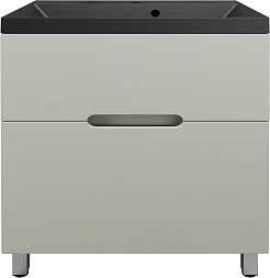 Style Line Тумба с кварцевой раковиной антрацит Матис 70 олива – фотография-1